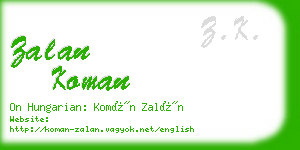 zalan koman business card